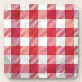 Buffalo Kariert Rot und Weiß Getränkeuntersetzer (Vorderseite)