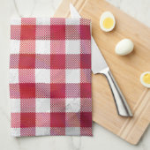 Buffalo Kariert Rot und Weiß Handtuch (Viertel Falte)