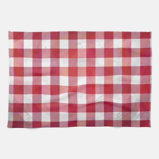 Buffalo Kariert Rot und Weiß Handtuch (Horizontal)