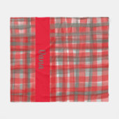 Buffalo kariert rotes graues Tartan Moderne Aquare Fleecedecke (Vorderseite (Horizontal))