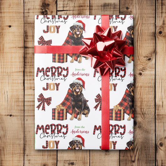 Buffalo Kariert Rottweiler Dog Weihnachten Geschenkpapier