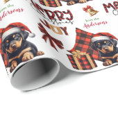 Buffalo Kariert Rottweiler Welpen Weihnachten Geschenkpapier (Rolleneckpunkt)
