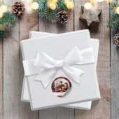 Buffalo Kariert Round Foto Weihnachtsaufkleber Runder Aufkleber