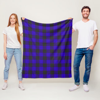 Buffalo Kariert Royal Blue Karo Fleecedecke