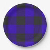 Buffalo Kariert Royal Blue Karo Pappteller (Vorderseite)