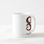 Buffalo Kariert S Monogram Weihnachtskaffee Tasse (VorderseiteRechts)