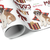 Buffalo Kariert Saint Bernard Dog Weihnachten Geschenkpapier (Rolleneckpunkt)