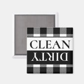 Buffalo Kariert Schwarz, dreckige, saubere Geschir Magnet (Vorderseite/Rückseite)