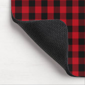 Buffalo kariert Schwarz und Rot Muster Mousepad (Ecke)