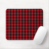 Buffalo kariert Schwarz und Rot Muster Mousepad (Mit Mouse)