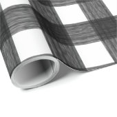 Buffalo Kariert Schwarz und Weiß Geschenkpapier (Rolleneckpunkt)