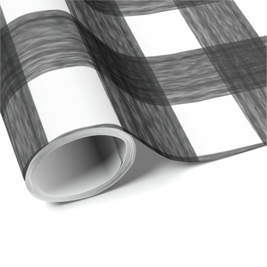 Buffalo Kariert Schwarz und Weiß Geschenkpapier (Rolleneckpunkt)