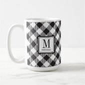 Buffalo Kariert Schwarz-Weiß-Individuelle Name Kaffeetasse (Links)