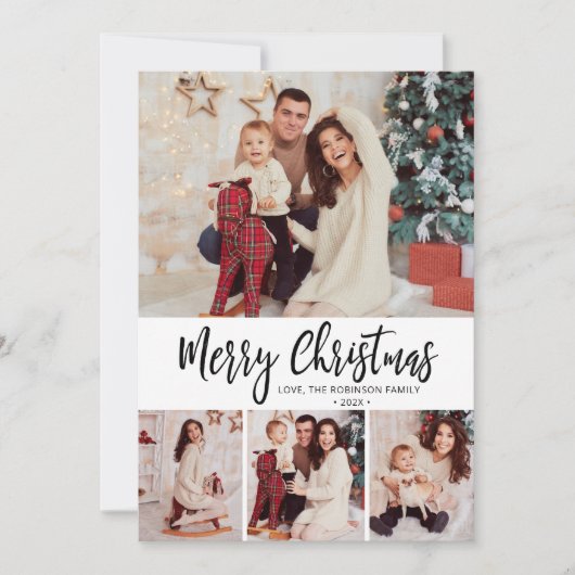 Buffalo Kariert Simple 4 Foto Collage Weihnachten (Vorderseite)