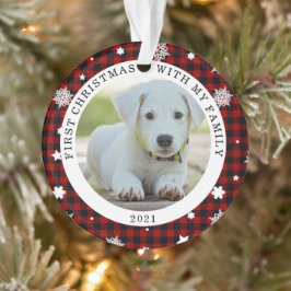 Buffalo Kariert Snowflake Erstes Foto Ornament