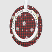 Buffalo Kariert Snowflake Erstes Foto Ornament (Vorderseite)