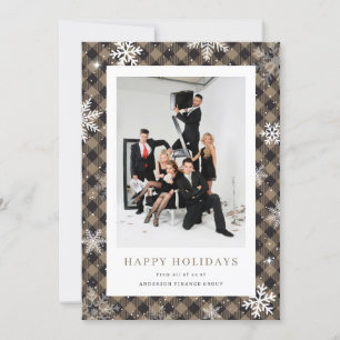 Buffalo Kariert Snowflake Foto Corporate Business Feiertagskarte