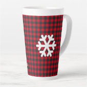 Buffalo Kariert Snowflake Urlaub Latte Tasse (Rechte Ecke)