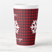Buffalo Kariert Snowflake Urlaub Latte Tasse (Vorderseite)
