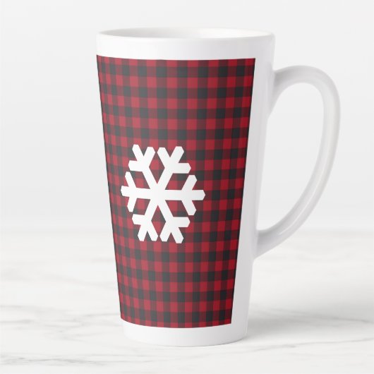 Buffalo Kariert Snowflake Urlaub Latte Tasse (Rechts)