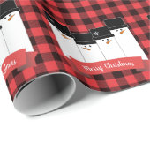 Buffalo Kariert Snowman Weihnachtswrapping Paper Geschenkpapier (Rolleneckpunkt)