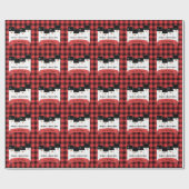 Buffalo Kariert Snowman Weihnachtswrapping Paper Geschenkpapier (Flach)