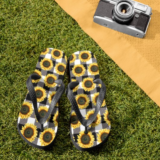 Buffalo Kariert Sunflower Schwarz-weiß Badesandalen