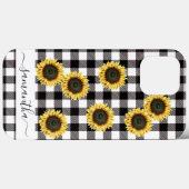 Buffalo Kariert Sunflower Schwarz-weiß Monogram Case-Mate iPhone Hülle (Rückseite (Horizontal))