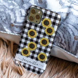 Buffalo Kariert Sunflower Schwarz-weiß Monogram Case-Mate iPhone Hülle