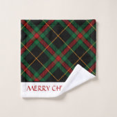Buffalo Kariert Tartan Frohe Weihnachten Badhandtuch Set (Waschlappen)