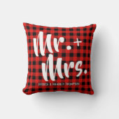 Buffalo Kariert Tartan Mr. and Mrs. Wedding Kissen (Vorderseite)