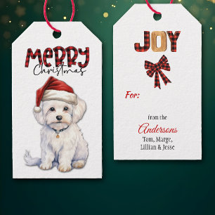 Buffalo Kariert Text Maltese Dog Weihnachten Geschenkanhänger