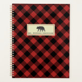 Buffalo Kariert Watercolor Bär Personalisiert Planer (Vorderseite)