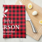 Buffalo Kariert Wedding Couple Name Geschirrtuch (Viertel Falte)