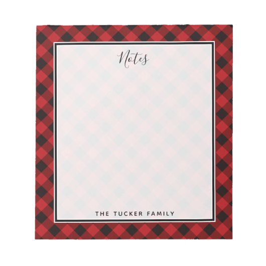 Buffalo Kariert Weihnachten Notizblock (Vorderseite)