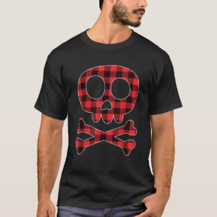 Buffalo Kariert Weihnachten Skull Crossbones T Shi T-Shirt