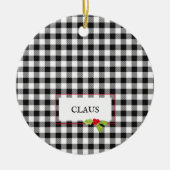 Buffalo Kariert Weihnachten WeihnachtsNAME Festlic Keramik Ornament (Vorne)