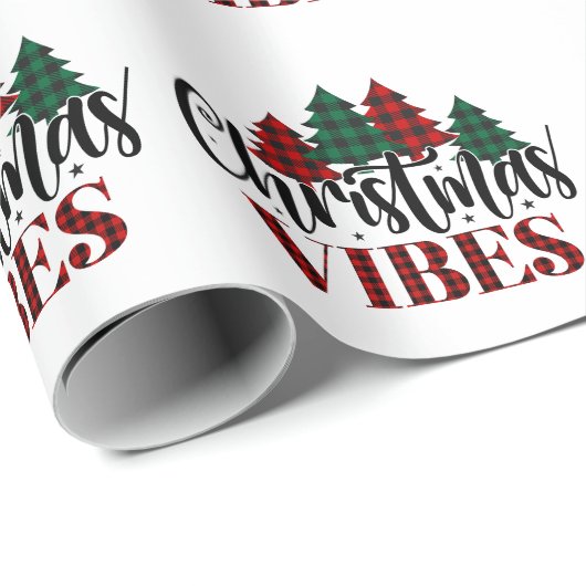 Buffalo Kariert Weihnachtsbaum Weihnachtsvibes Geschenkpapier (Rolleneckpunkt)