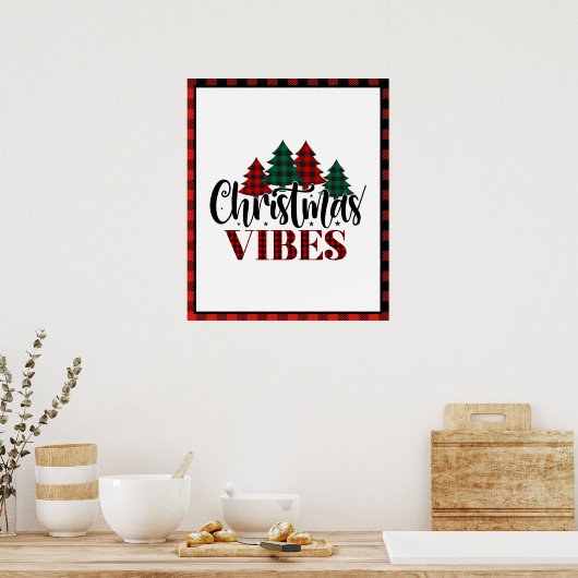 Buffalo Kariert Weihnachtsbaum Weihnachtsvibes Poster (Küche)