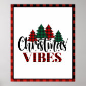 Buffalo Kariert Weihnachtsbaum Weihnachtsvibes Poster (Vorne)