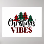 Buffalo Kariert Weihnachtsbaum Weihnachtsvibes Poster (Vorne)