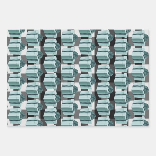 Buffalo Kariert Weihnachtsgeschenk | AQUAMARIN Geschenkpapier Set (Vorderseite 2)