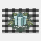 Buffalo Kariert Weihnachtsgeschenk | AQUAMARIN Geschenkpapier Set (Vorderseite)