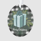Buffalo Kariert Weihnachtsgeschenk | AQUAMARIN Ornament (Vorderseite)