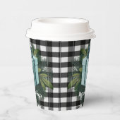 Buffalo Kariert Weihnachtsgeschenk | AQUAMARIN Pappbecher (Rechts)