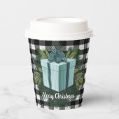 Buffalo Kariert Weihnachtsgeschenk | AQUAMARIN Pappbecher (Vorderseite)