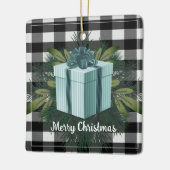 Buffalo Kariert Weihnachtsgeschenk | Aquamariner U Keramikornament (Links)