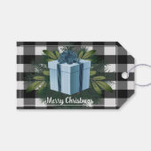 Buffalo Kariert Weihnachtsgeschenk | Blau Geschenkanhänger (Vorderseite (Horizontal))