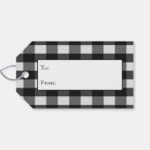 Buffalo Kariert Weihnachtsgeschenk | Blau Geschenkanhänger (Rückseite Horizontal)
