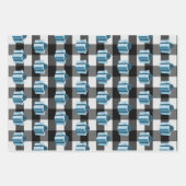 Buffalo Kariert Weihnachtsgeschenk | Blau Geschenkpapier Set (Vorderseite 2)